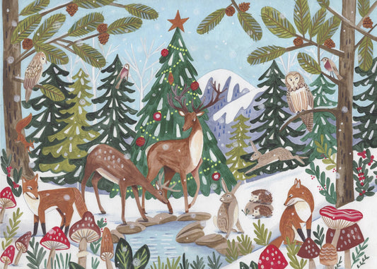 Animal Winter Scene | Canvas