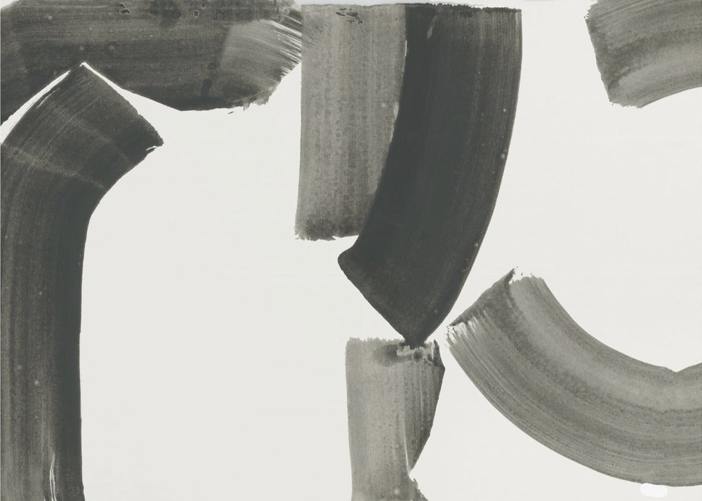 Monochrome Abstract Black Shapes 1 | Poster