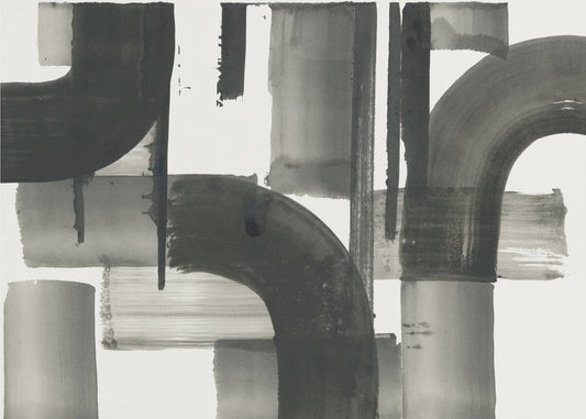 Monochrome Abstract Black Shapes 2 | Canvas