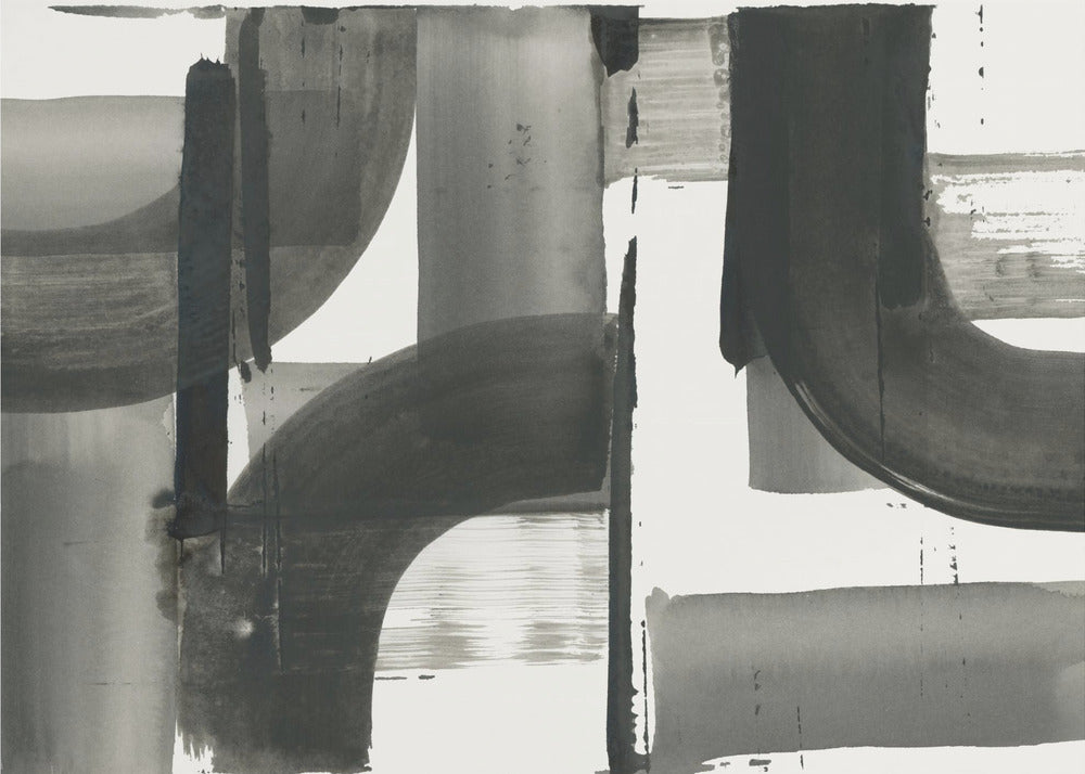 Monochrome Abstract Black Shapes 3 | Canvas
