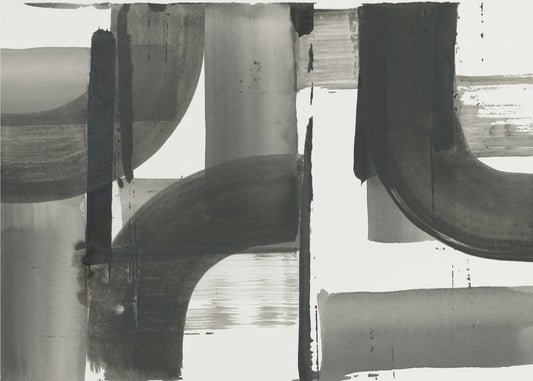 Monochrome Abstract Black Shapes 3 | Canvas