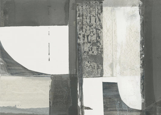 Monochrome Black Abstract Shapes Light 2 | Canvas