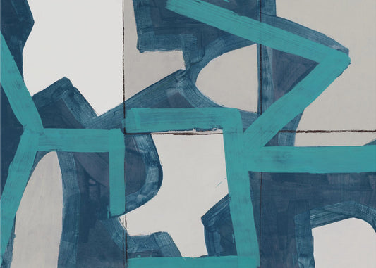 Metric Blue Abstract Art Print | Canvas