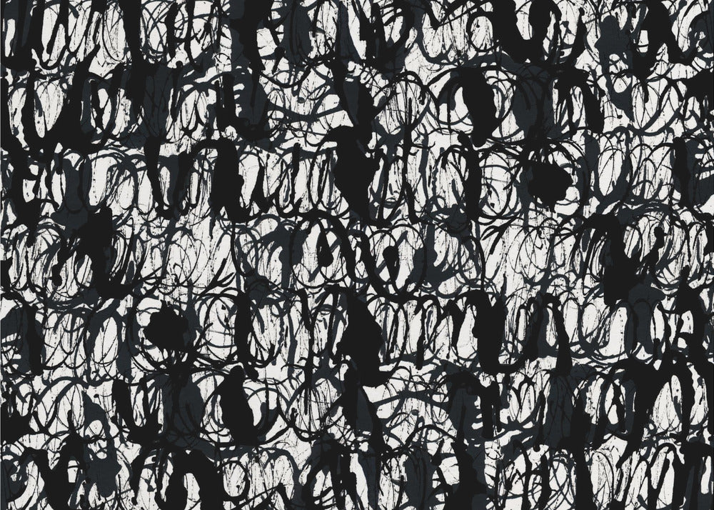 Abstract Ink Swirls Black 2 | Canvas