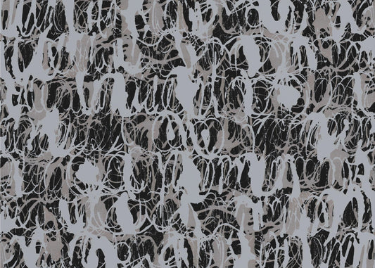 Abstract Ink Swirls Blue Black | Canvas