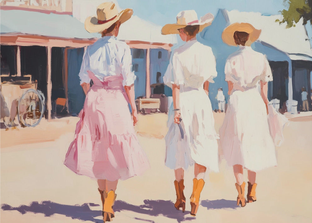 Retro Western Ladies | Canvas