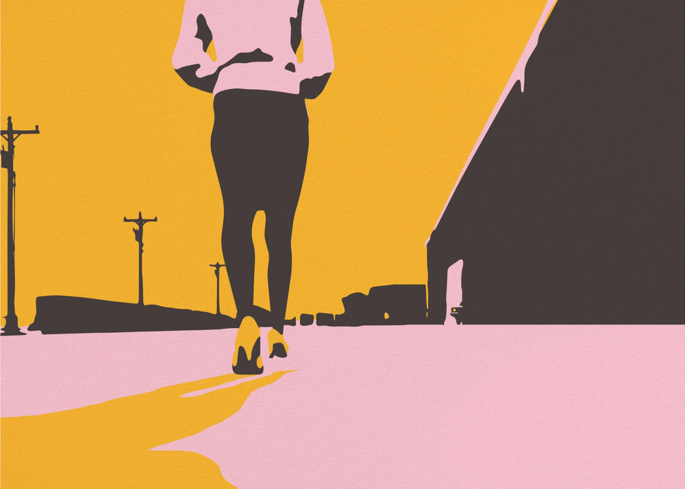 Silhouette of a Woman Walking | Poster