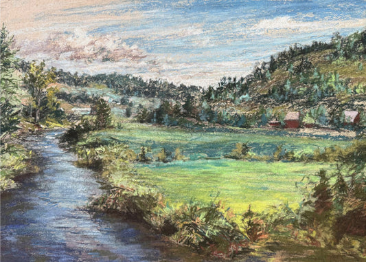 Serene River Valley | Canvas