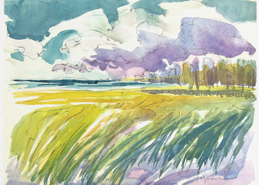 Serene Meadow Skies | Canvas