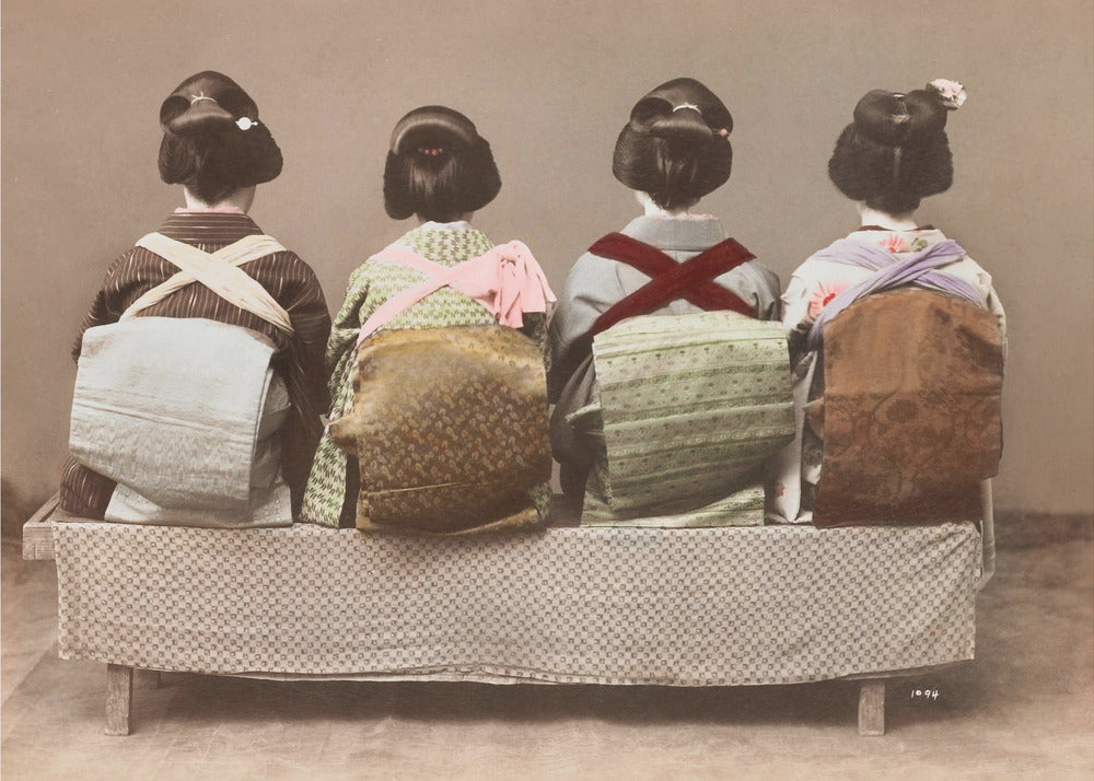 Showing Back Style (19th 20th Century) Japanese Woman Sitting | Poster
