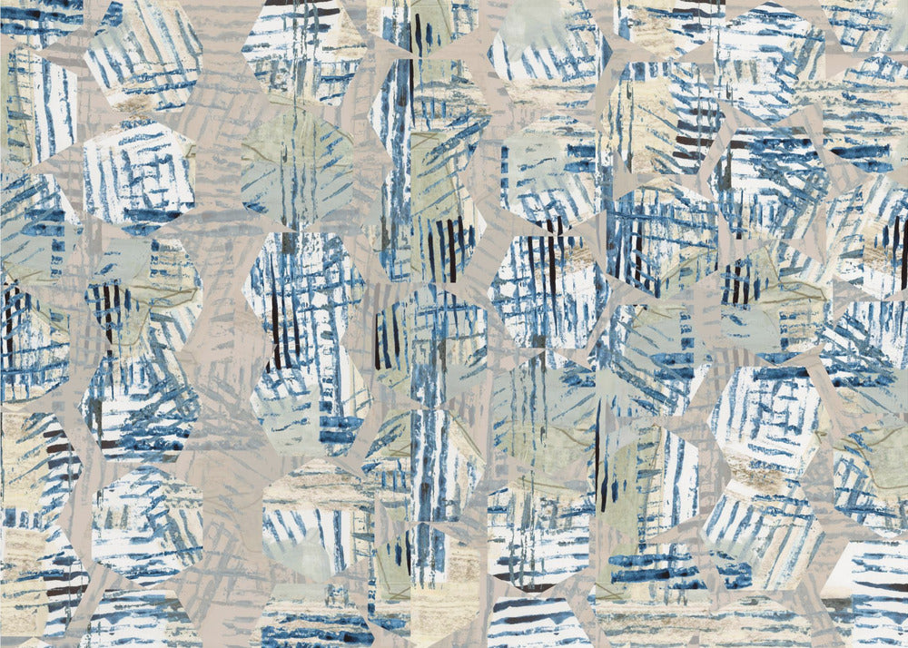 Cornish Blue Hexagons 3 | Poster