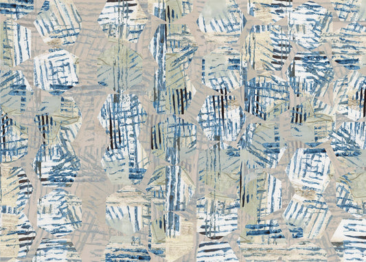 Cornish Blue Hexagons 3 | Canvas