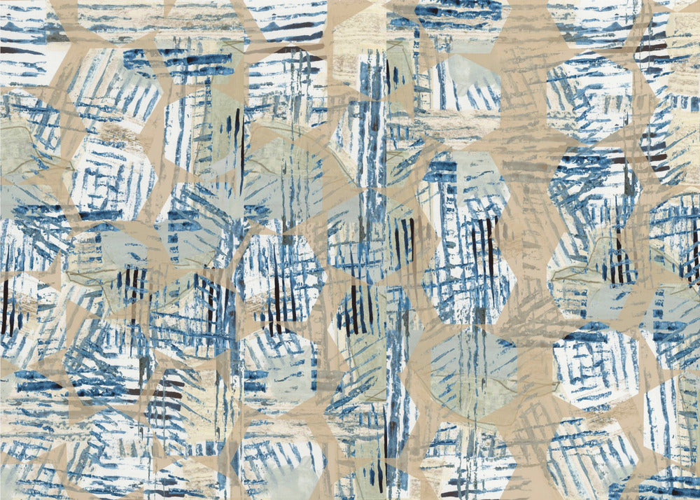 Cornish Blue Hexagons 1 | Canvas