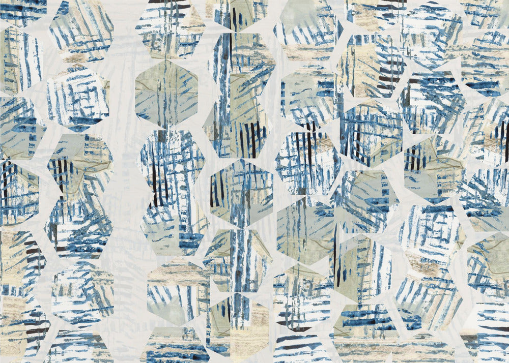 Cornish Blue Hexagons 5 | Poster