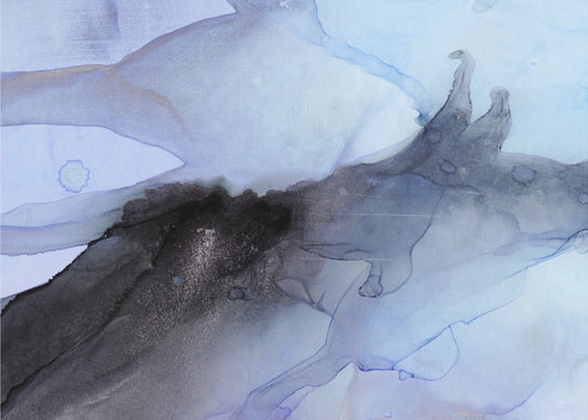 Fluid Blue and Black Ink Textures | Canvas