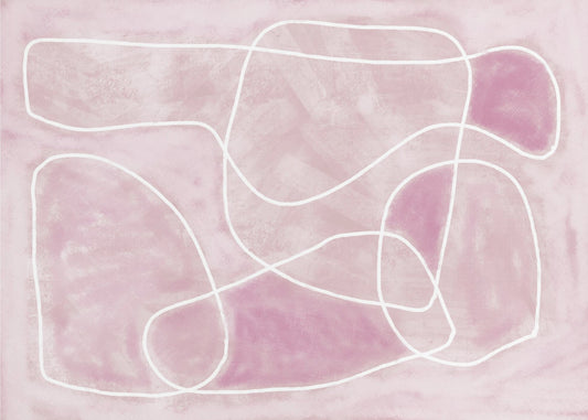 Pastel pink line drawing | Canvas