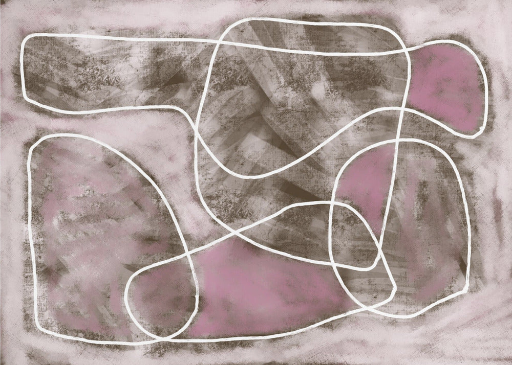 Pastel pink line drawing | Poster