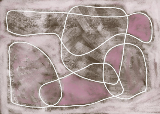 Pastel pink line drawing | Canvas