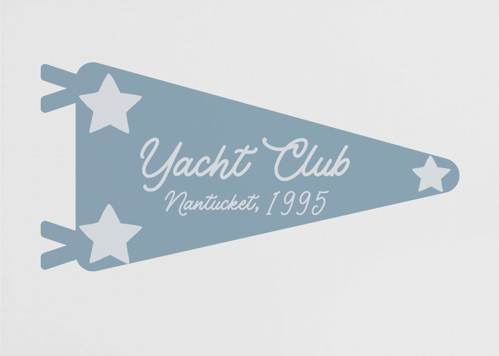 Yacht Club Blue Pennant | Canvas