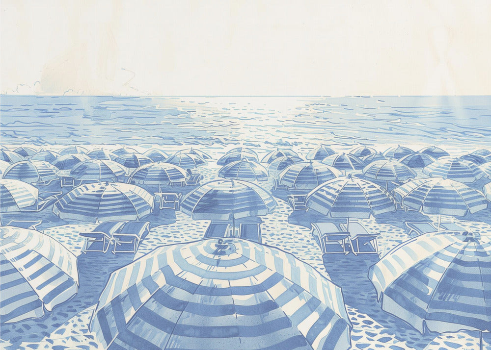 Striped Umbrellas Parchment | Poster