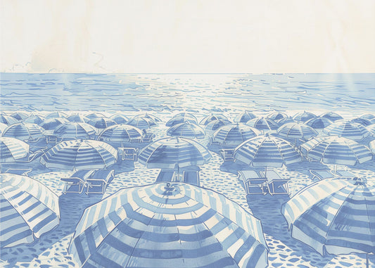 Striped Umbrellas Parchment | Canvas