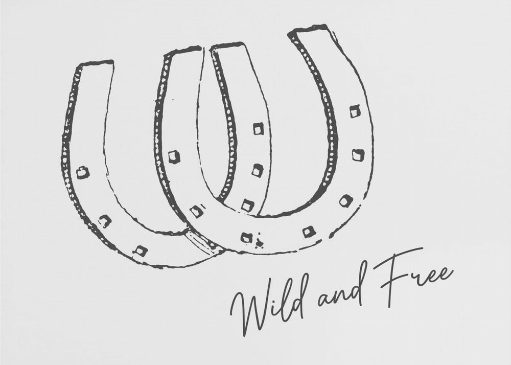 Horseshoe Wild and Free Black | Poster
