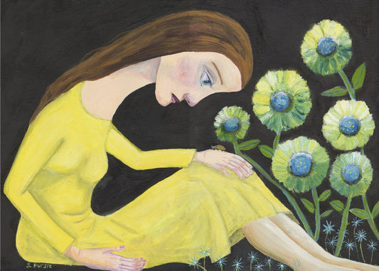 Lady in the garden with lady bug | Poster