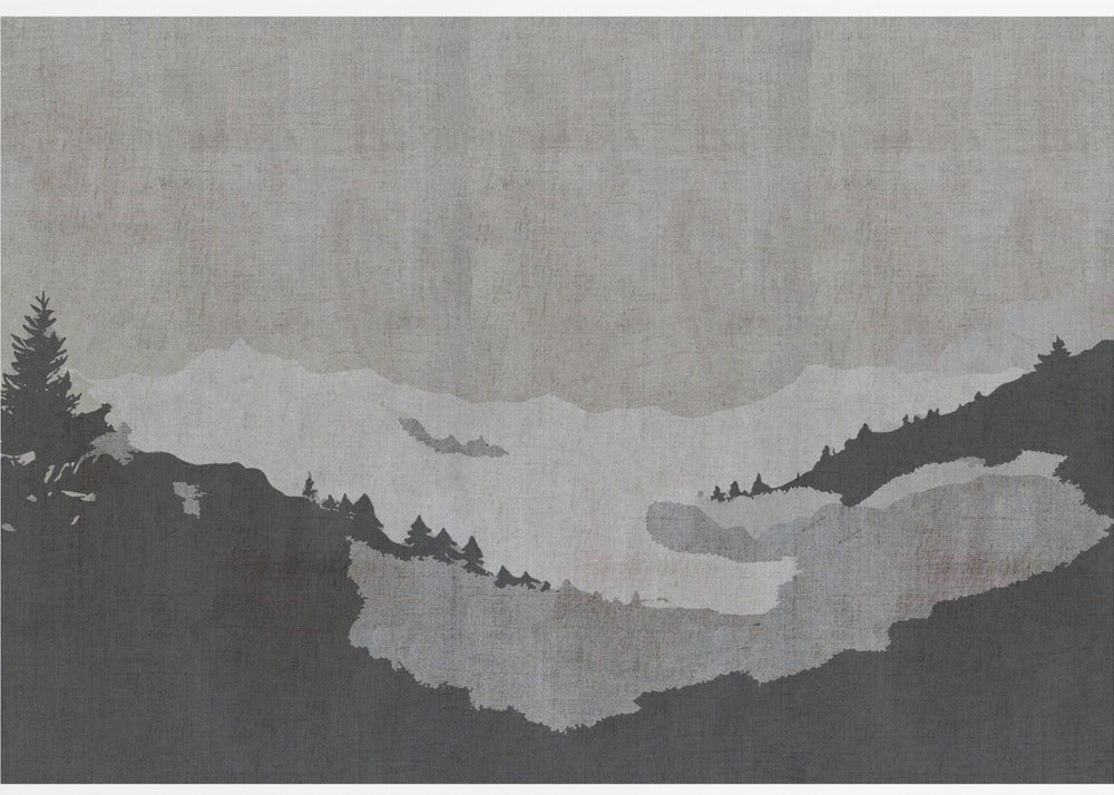 Misty Lake Landscape in Ink Wash Style | Poster