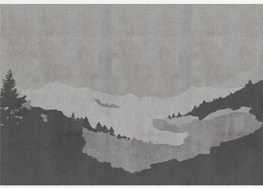 Misty Lake Landscape in Ink Wash Style | Poster