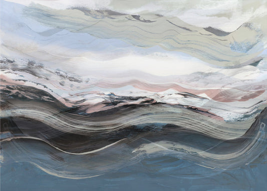 Abstract Landscape Waves Blue | Canvas