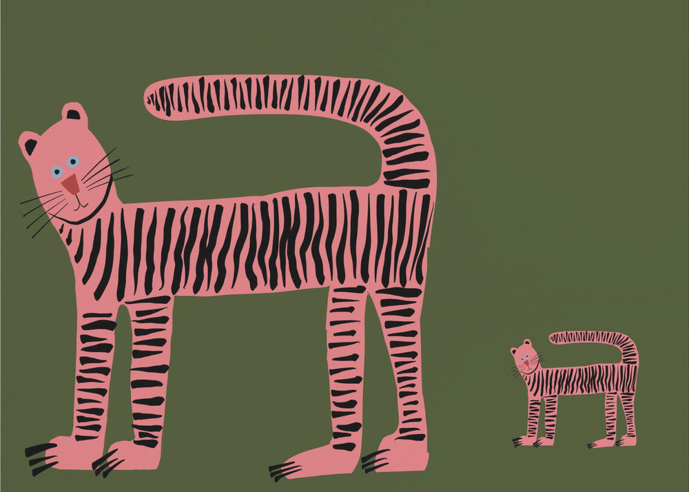 Tiger cat and cub baby | Poster