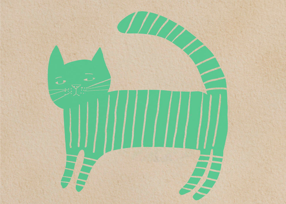 Green cat nursery | Canvas