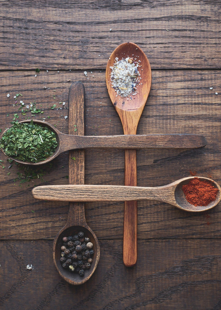 Wooden Spoons With Colorful Spices | Poster