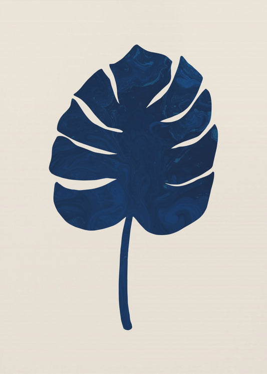 Monstera Marble Blue | Poster