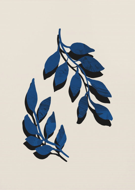 Blue Twig Brush | Poster