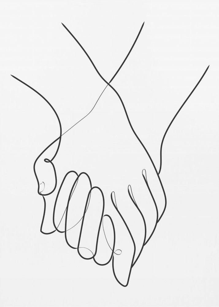 Holding Hands Lines | Canvas