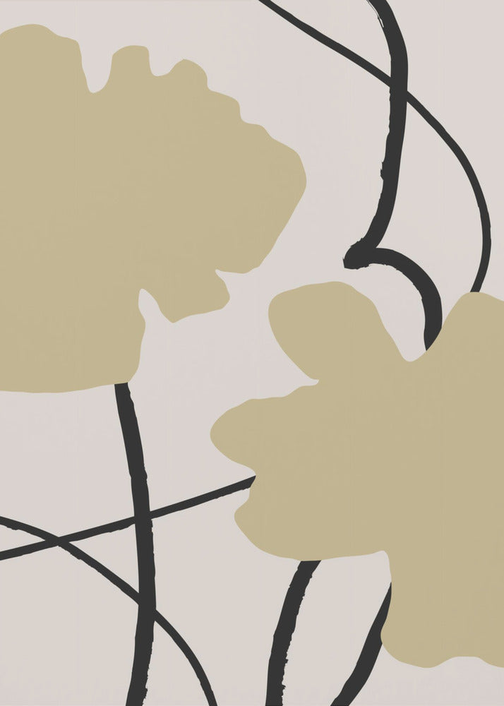 Beige Flowers 02 | Poster