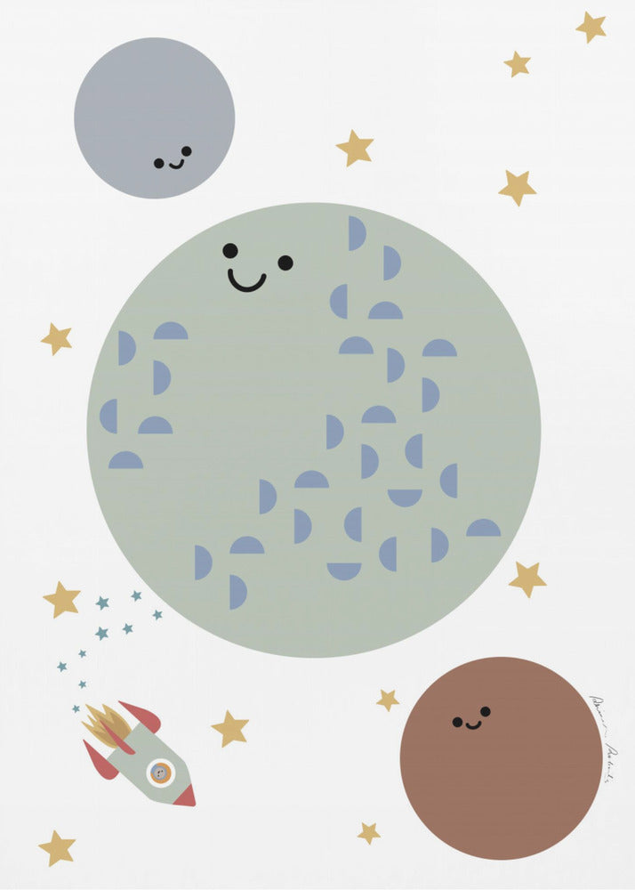 Solar Earth Moon | Canvas