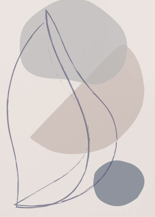 New Shapes Blue No 1 | Poster