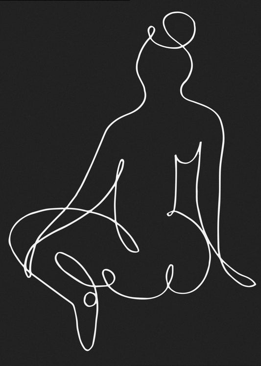 lineart_nude black pica_002_Black | Canvas
