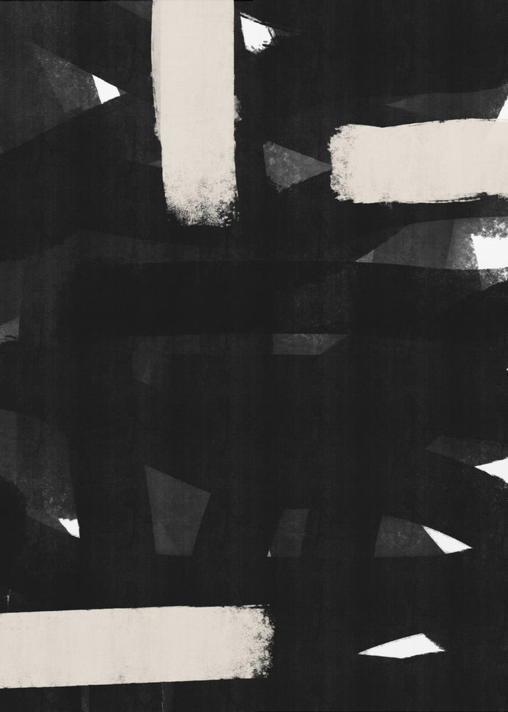 Monochrome Brushstrokes | Poster