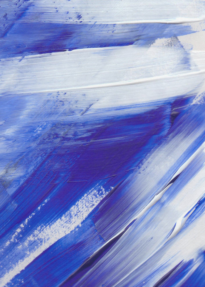 White and Blue Brushstrokes | Canvas