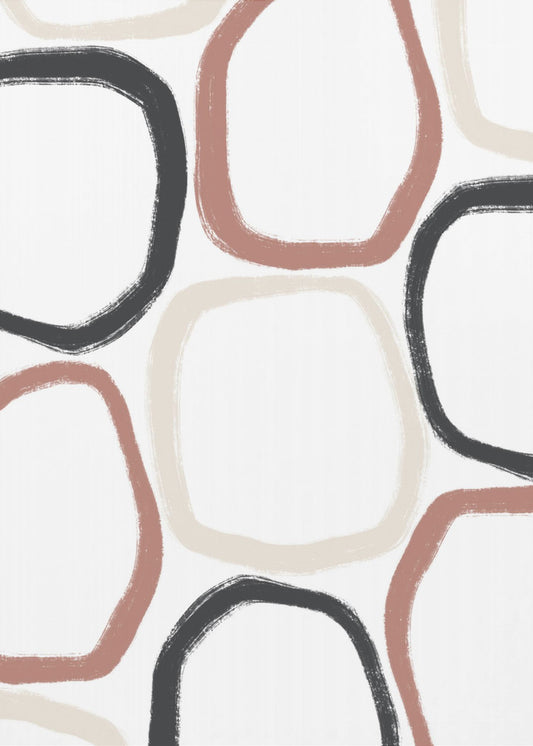 Circles in Black Beige and Rust | Canvas