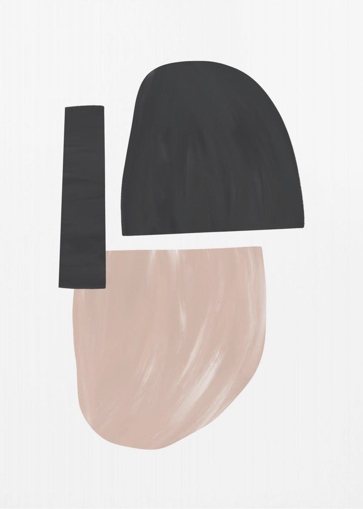 Black and Beige Abstract Shapes | Canvas