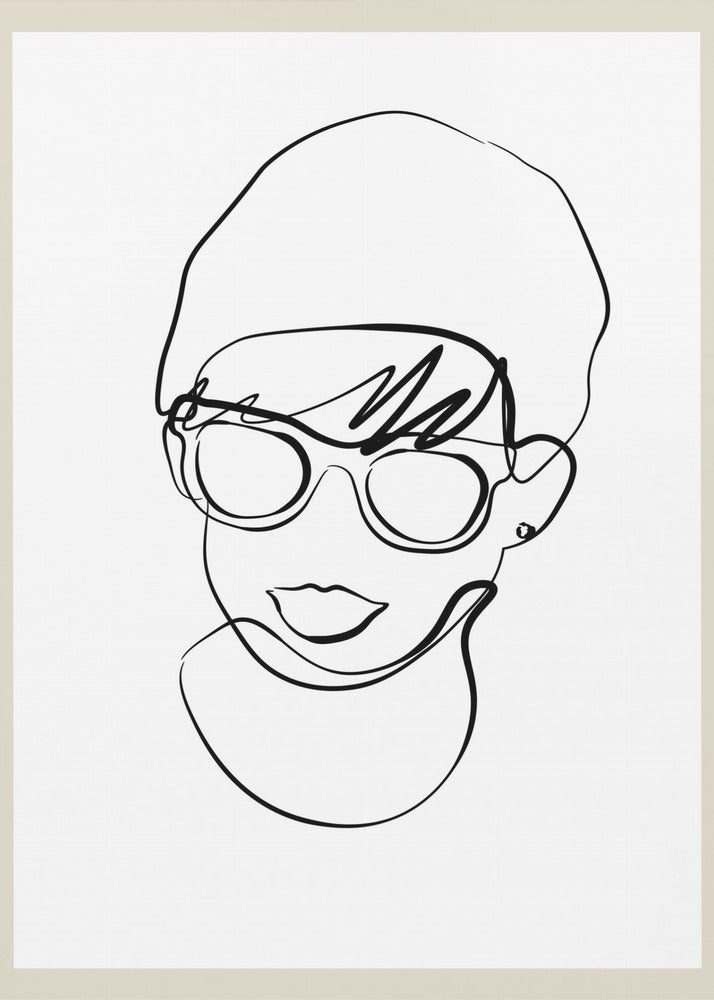 Modern woman line portrait | Poster