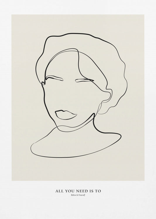 Modern female line art | Poster