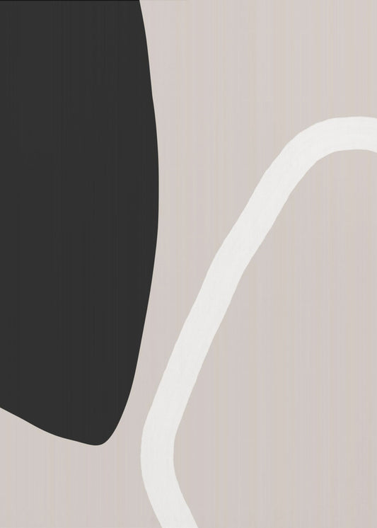 Bold Black Shapes and a White Line | Canvas