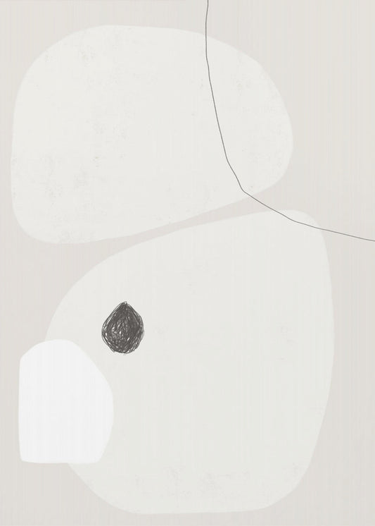 Minimalist Beige and White Geometric Shapes | Canvas