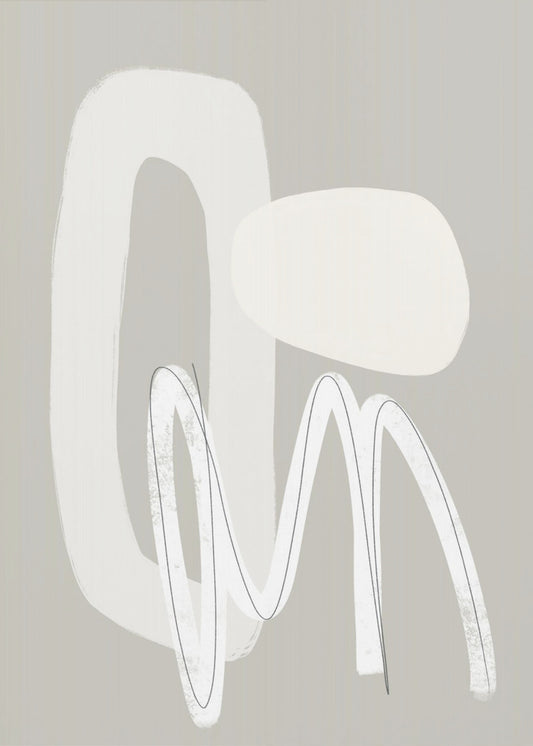 Flowing Curves and Shapes in Neutral Tones | Poster