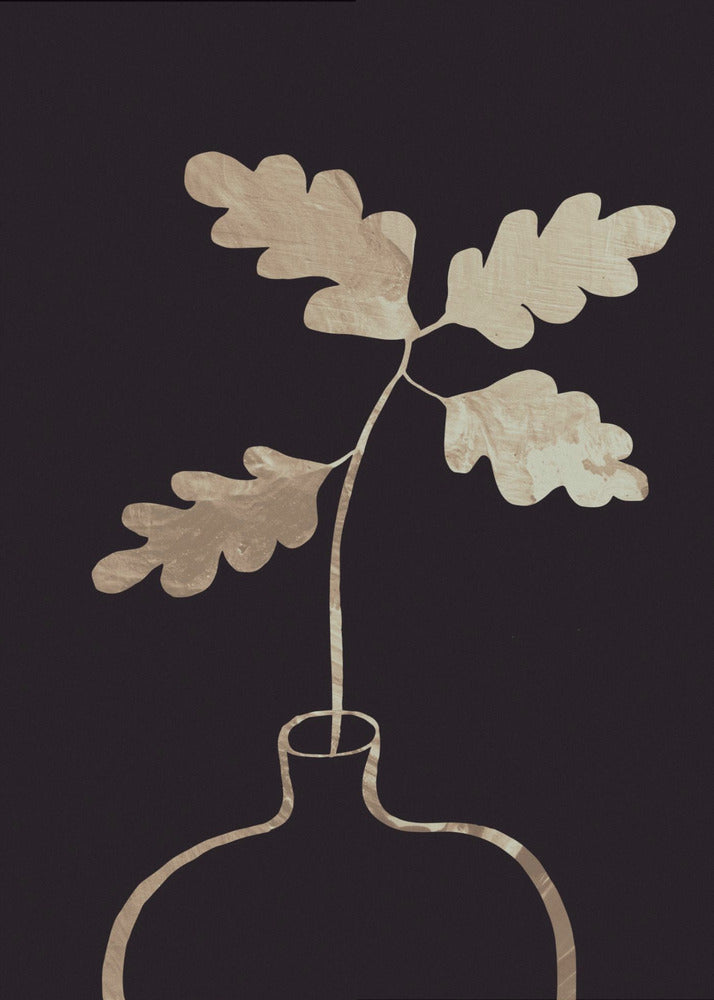 Leaves in vase_gold | Canvas